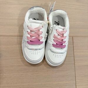 Zara White with Pink laces Sneakers-NEW